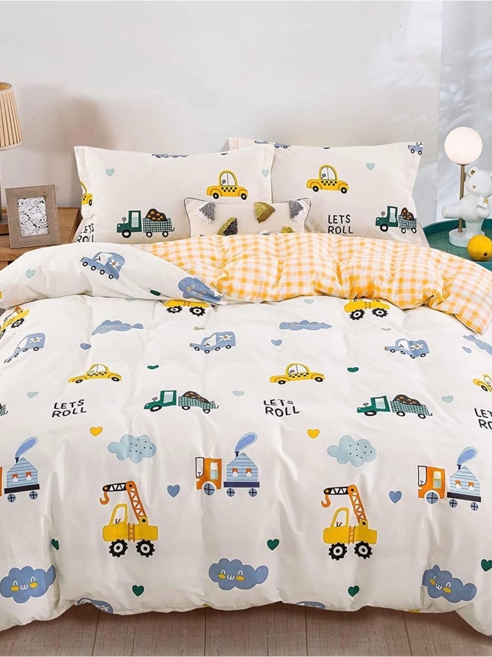 DJY truck 100% cotton duvet cover + ONE sham- queen